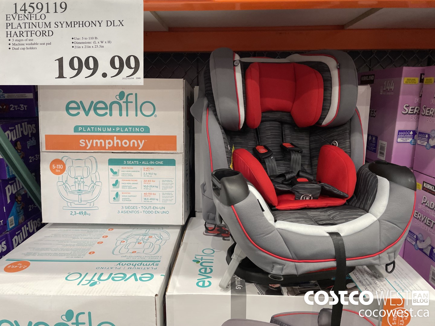 1459119 EVENFLO PLATINUM SYMPHONY DLX HARTFORD $199.99