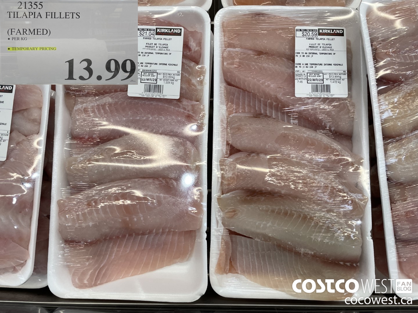 21355 FARMED TILAPIA FILLET $13.99