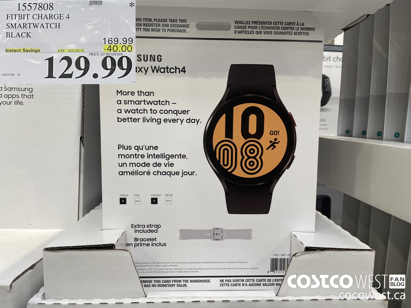 1557808 FITBIT CHARGE 4 SMARTWATCH BLACK ($40.00 INSTANT SAVINGS EXPIRES ON 2022-03-31) $129.99