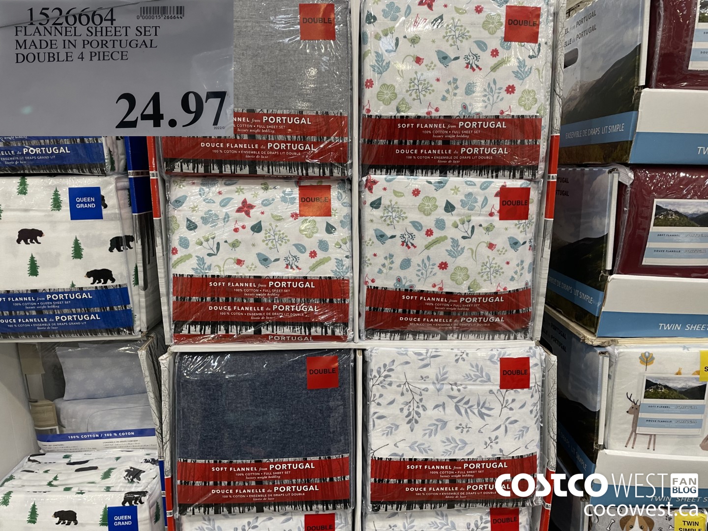 1526664 FLANNEL SHEET SET MADE IN PORTUGAL DOUBLE 4 PIECE $24.97