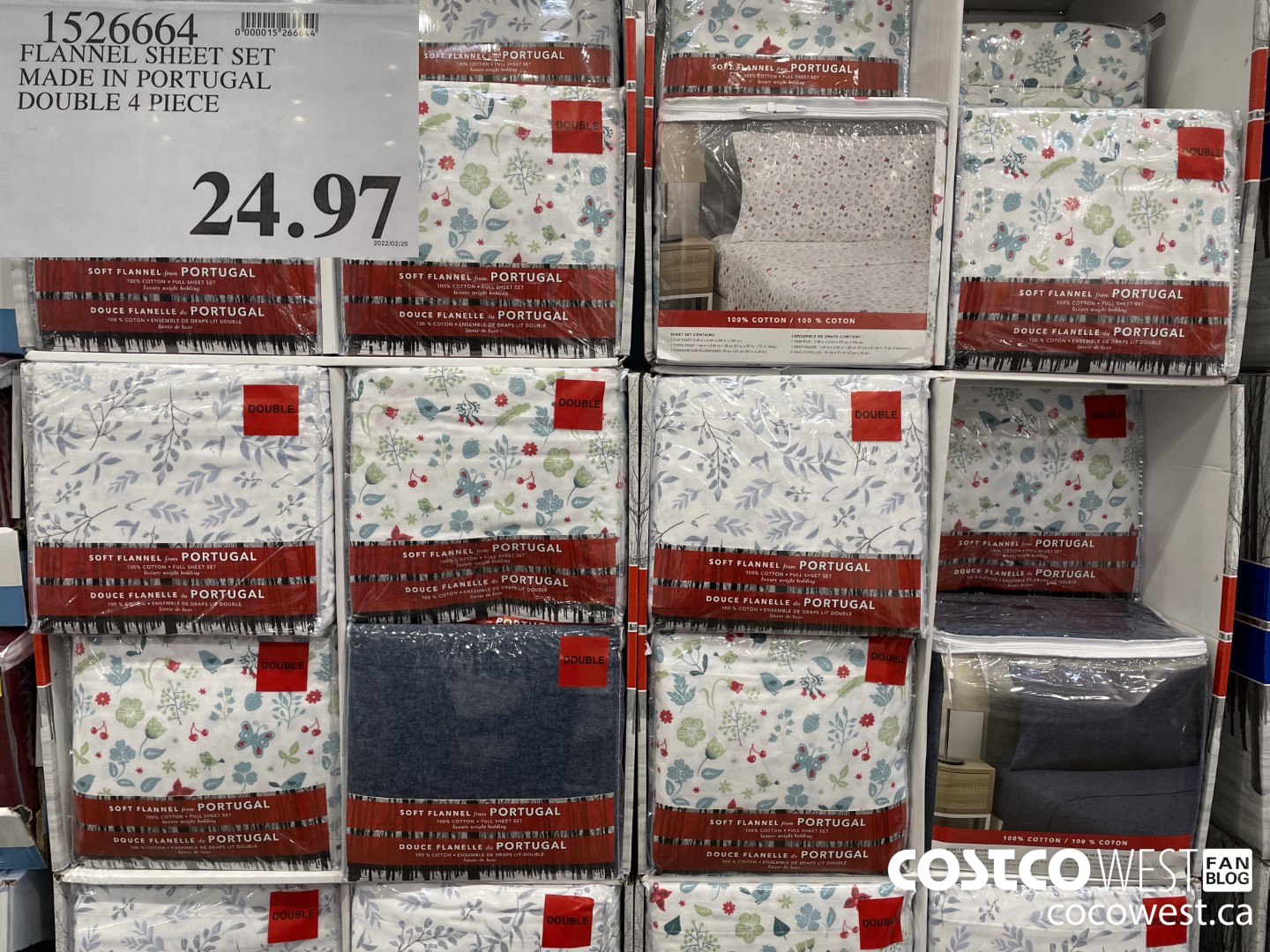 1526664 FLANNEL SHEET SET MADE IN PORTUGAL DOUBLE 4 PIECE $24.97