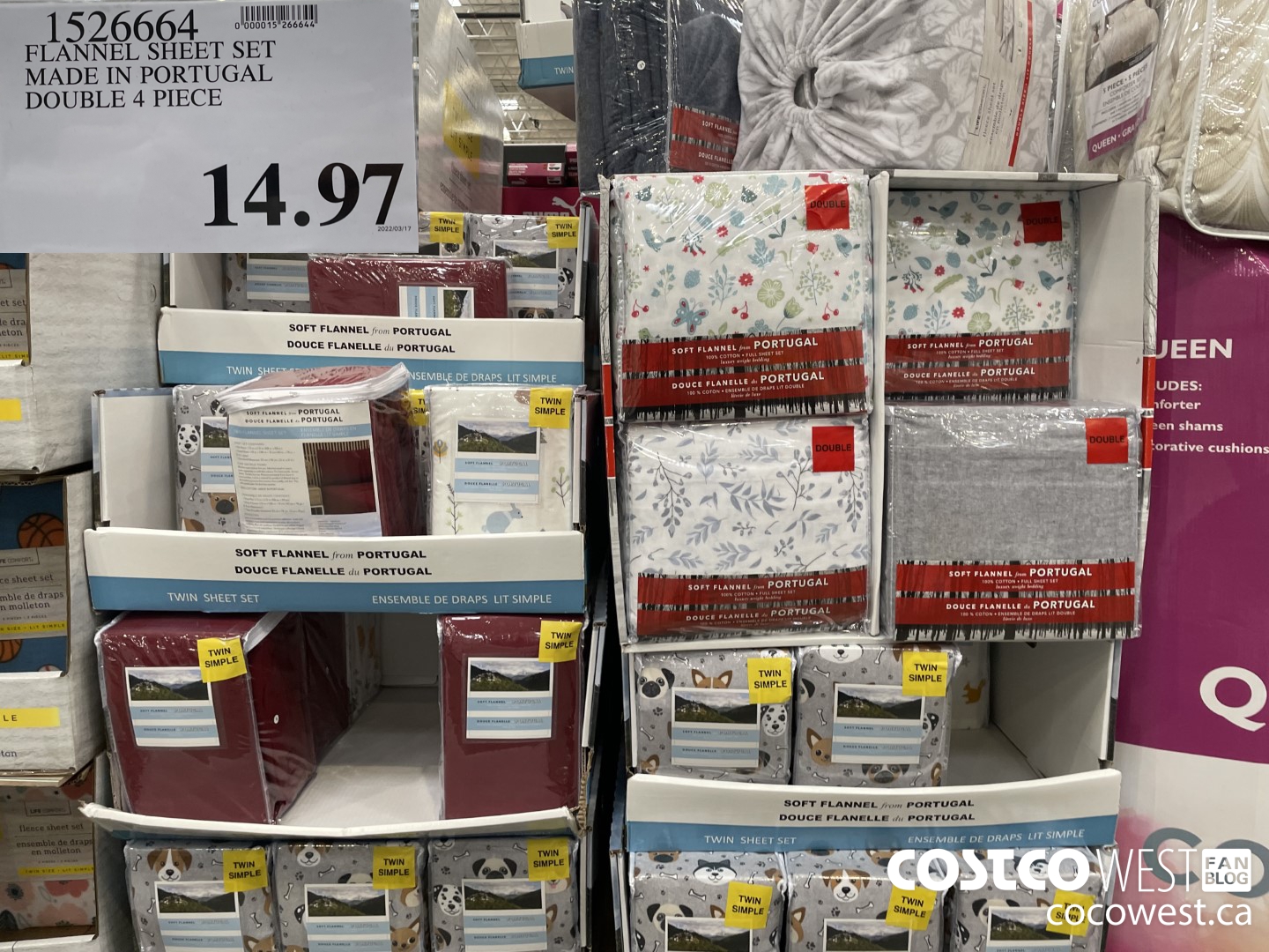 1526664 FLANNEL SHEET SET MADE IN PORTUGAL DOUBLE 4 PIECE  $14.97