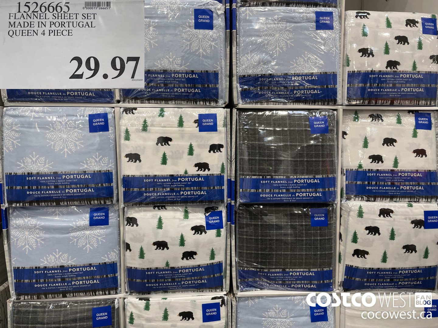 1526665 FLANNEL SHEET SET MADE IN PORTUGAL QUEEN 4 PIECE $29.97