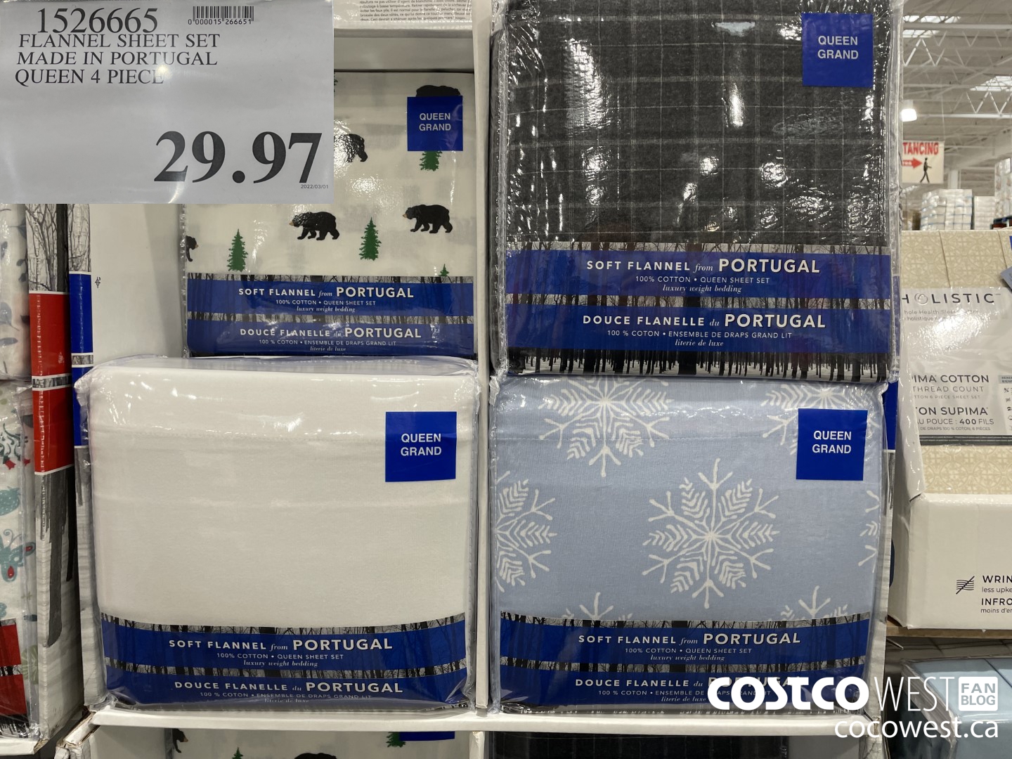 1526665 FLANNEL SHEET SET MADE IN PORTUGAL QUEEN 4 PIECE  $29.97