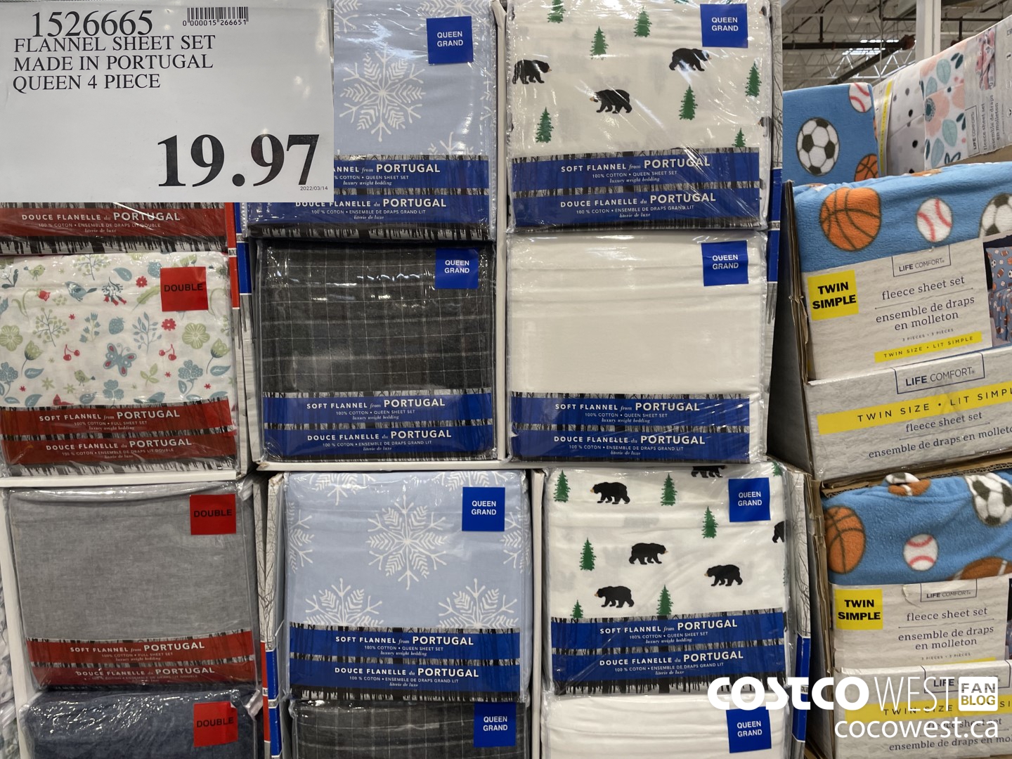 1526665 FLANNEL SHEET SET MADE IN PORTUGAL QUEEN 4 PIECE  $19.97