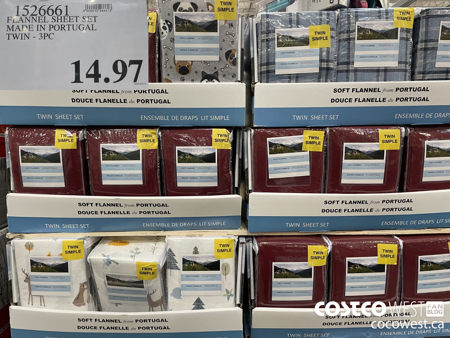 1526661 FLANNEL SHEET SET MADE IN PORTUGAL TWIN - 3PC $14.97