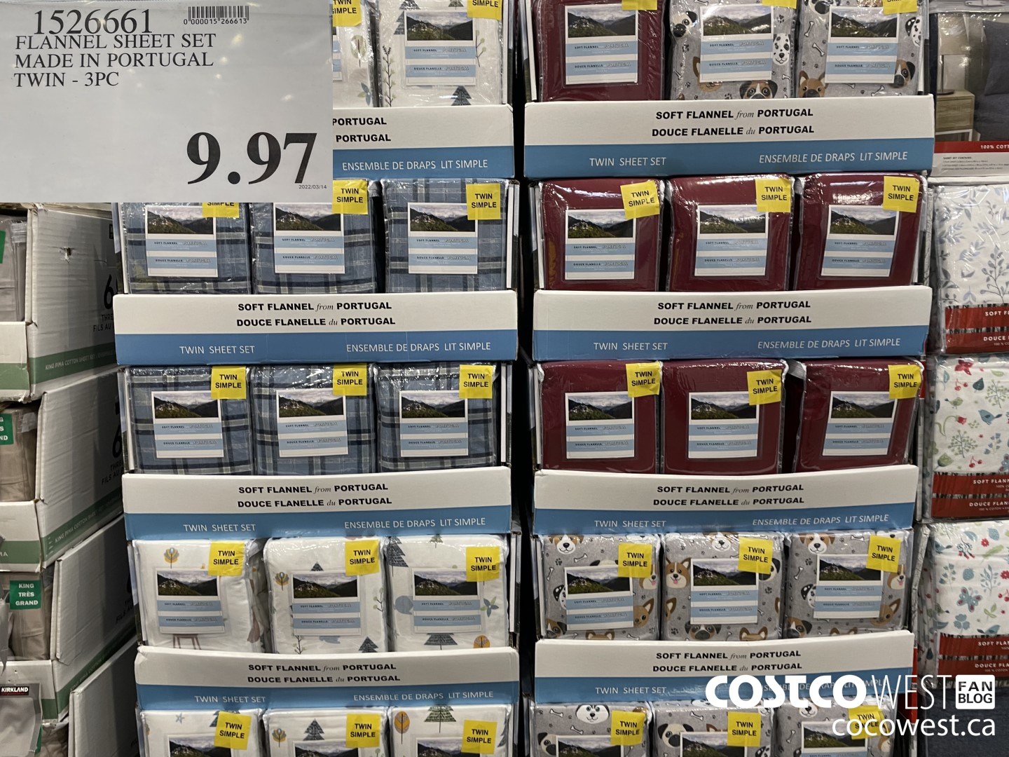 1526661 FLANNEL SHEET SET MADE IN PORTUGAL TWIN - 3PC $9.97