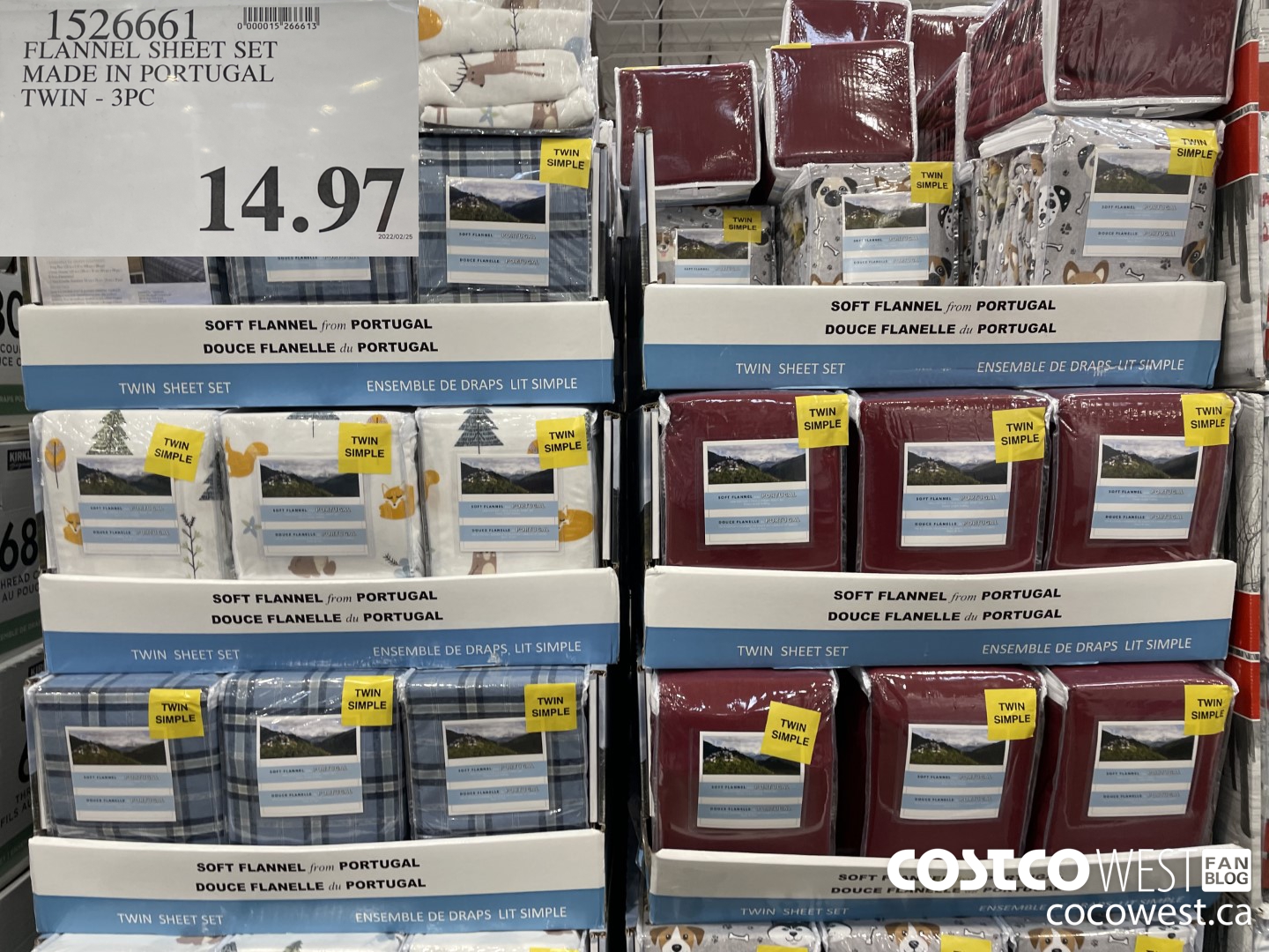 1526661 FLANNEL SHEET SET MADE IN PORTUGAL TWIN - 3PC  $14.97