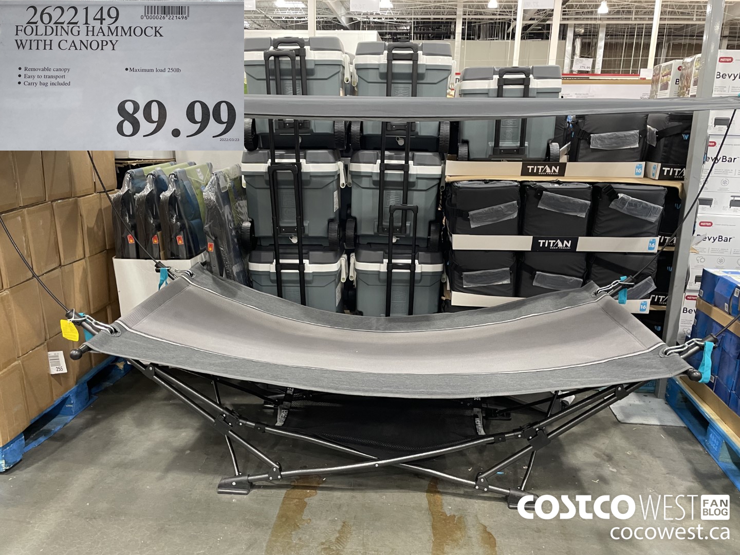 2622149 FOLDING HAMMOCK WITH CANOPY $89.99