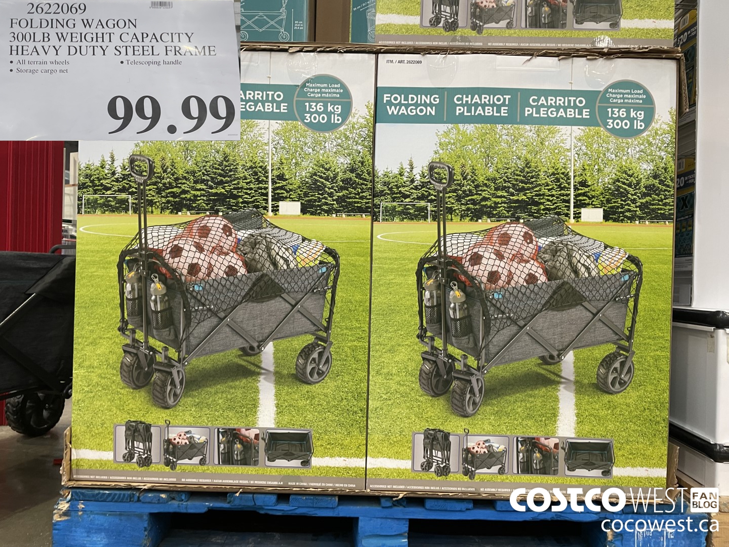 2622069 FOLDING WAGON 300LB WEIGHT CAPACITY HEAVY DUTY STEEL FRAME  $99.99