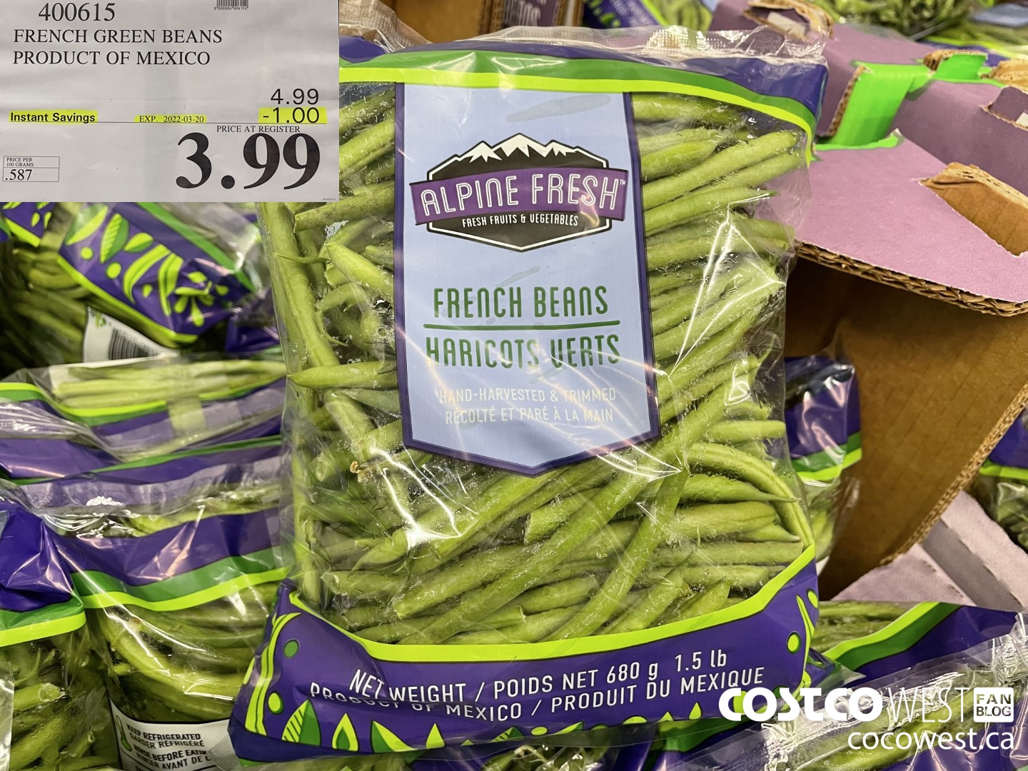 400615 FRENCH GREEN BEANS PRODUCT OF MEXICO ($1.00 INSTANT SAVINGS EXPIRES ON 2022-03-20) $3.99