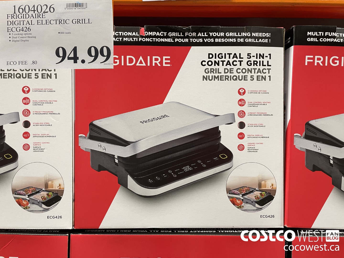 1604026 FRIGIDAIRE DIGITAL ELECTRIC GRILL ECG426 $94.99