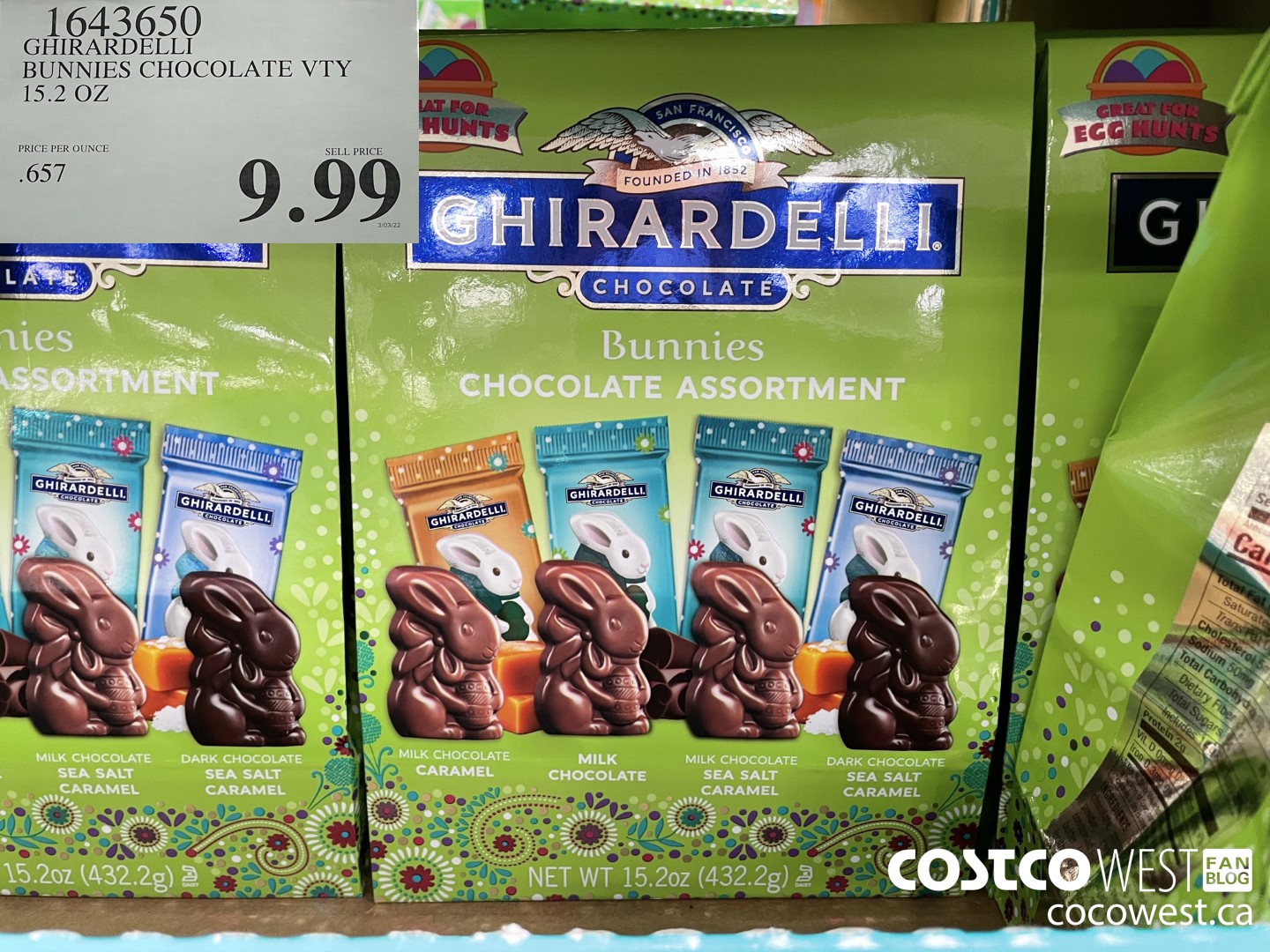 1643650 GHIRARDELLI BUNNIES CHOCOLATE VTY 15.2 OZ $9.99