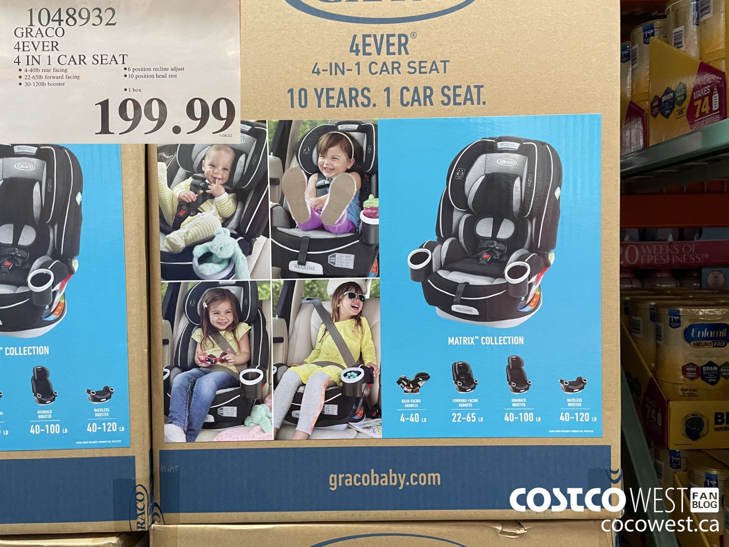 1048932 GRACO 4EVER 4 IN 1 CAR SEAT $199.99