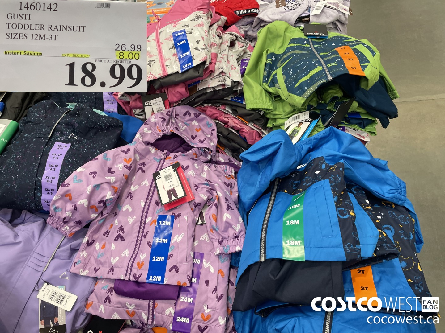 1460142 GUSTI TODDLER RAINSUIT SIZES 12M-3T  ($8.00 INSTANT SAVINGS EXPIRES ON 2022-03-27) $18.99