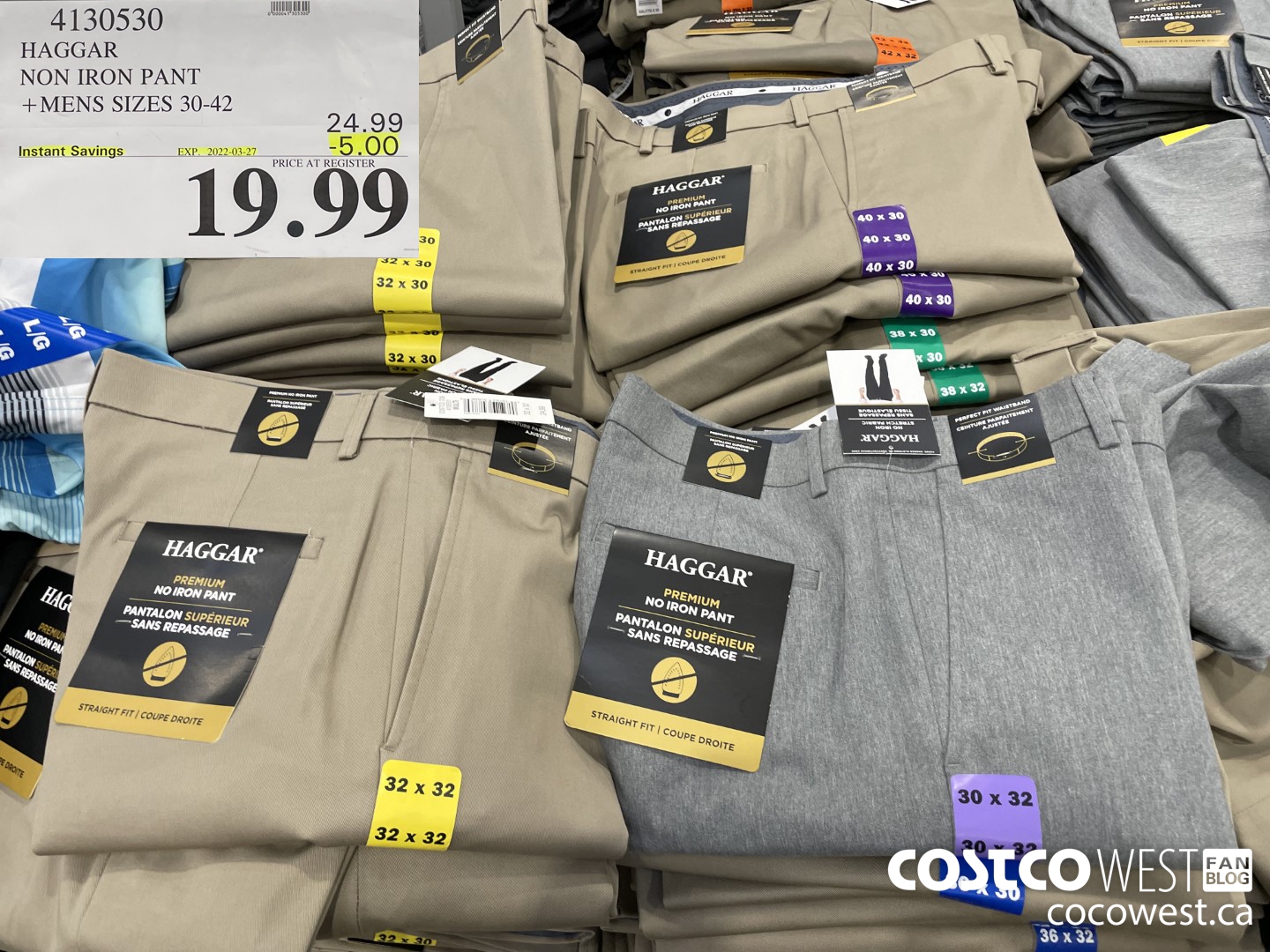 4130530 HAGGAR NON IRON PANT MENS SIZES 30-42 ($5.00 INSTANT SAVINGS EXPIRES ON 2022-03-27) $19.99