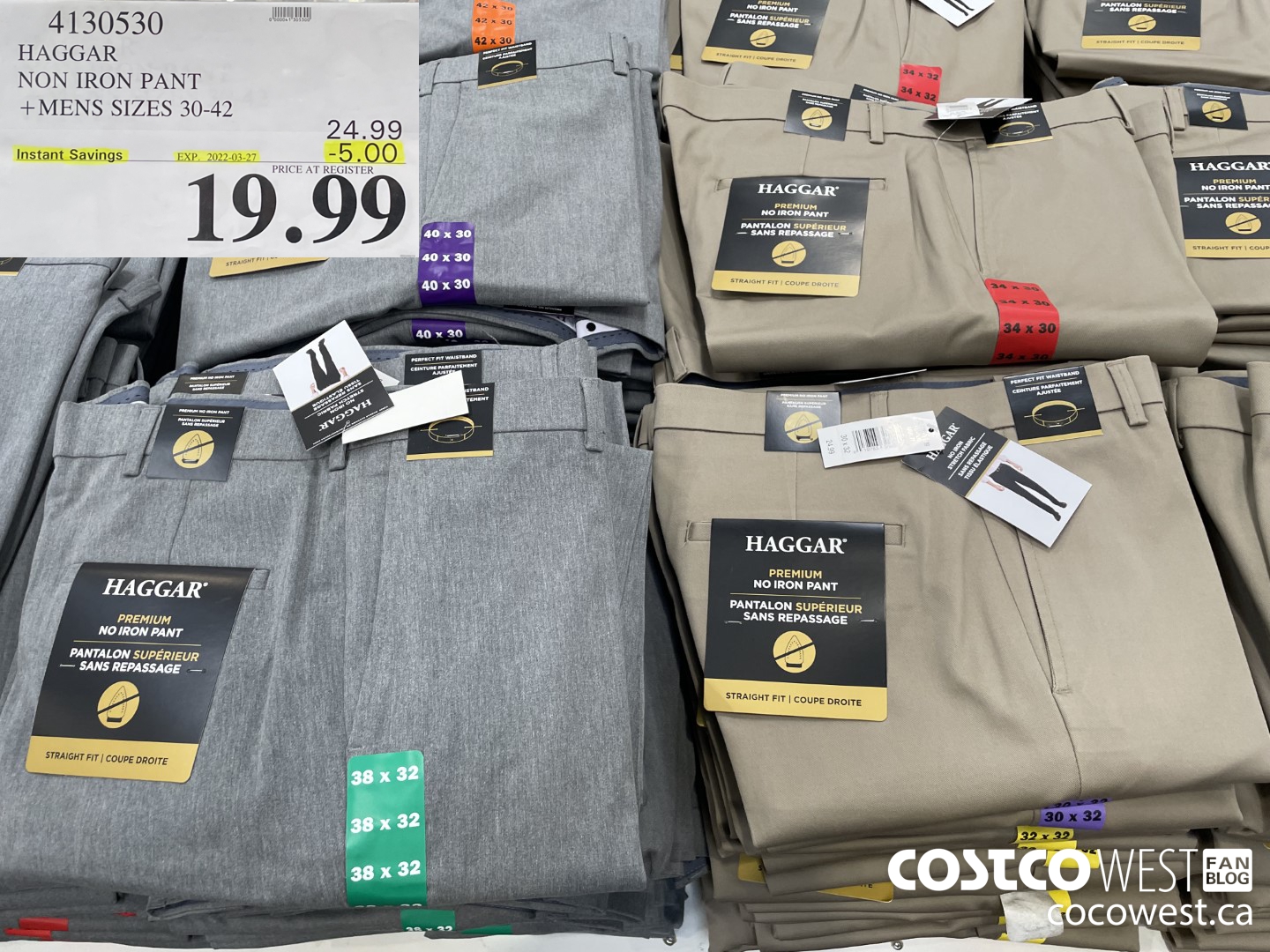 4130530 HAGGAR NON IRON PANT MENS SIZES 30-42 ($5.00 INSTANT SAVINGS EXPIRES ON 2022-03-27) $19.99