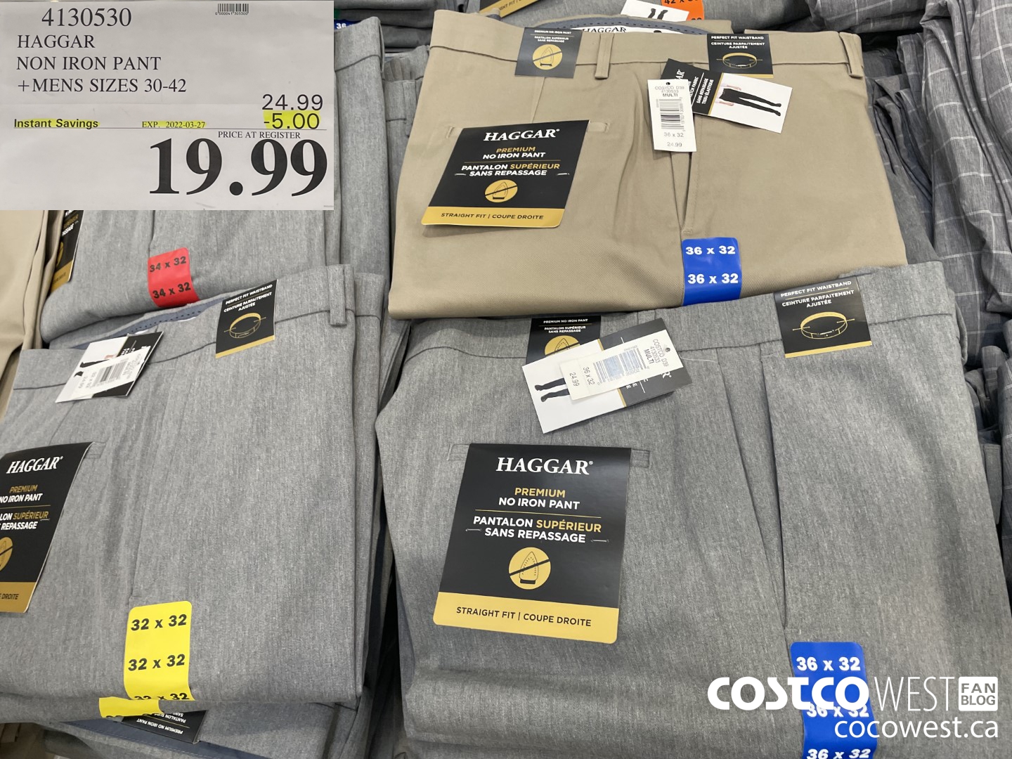 4130530 HAGGAR NON IRON PANT MENS SIZES 30-42 ($5.00 INSTANT SAVINGS EXPIRES ON 2022-03-27) $19.99