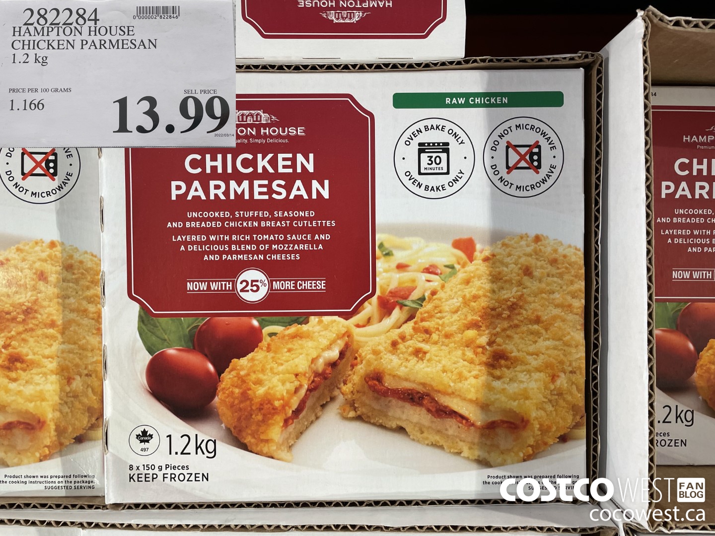 282284 HAMPTON HOUSE CHICKEN PARMESAN 1.2 kg $13.99