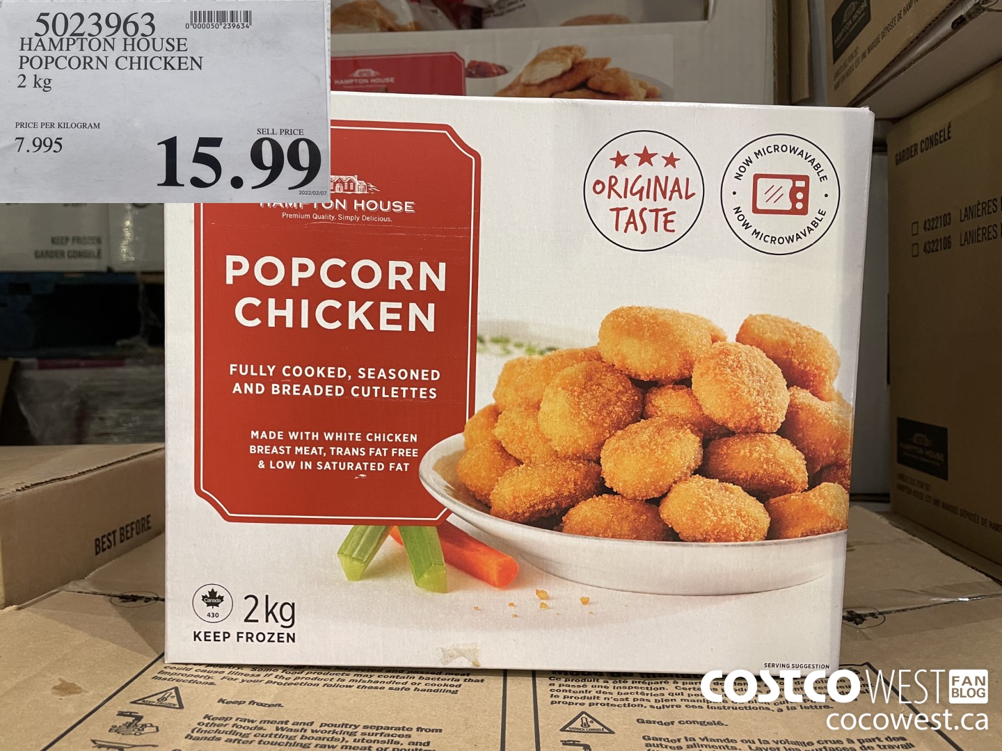 5023963 HAMPTON HOUSE POPCORN CHICKEN 2 kg $15.99
