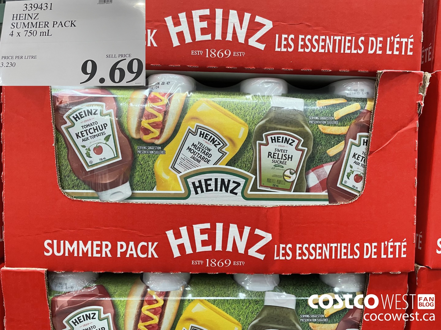 339431 HEINZ SUMMER PACK 4 X 750 ML $9.69