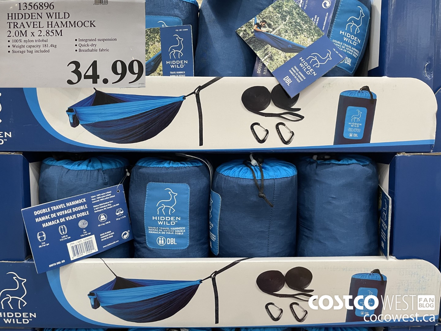 1356896 HIDDEN WILD TRAVEL HAMMOCK 2.0M x 2.85M $34.99