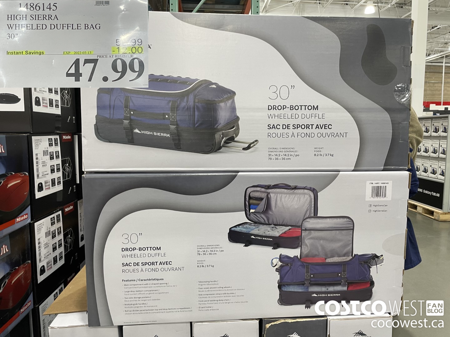 1486145 HIGH SIERRA WHEELED DUFFLE BAG 30