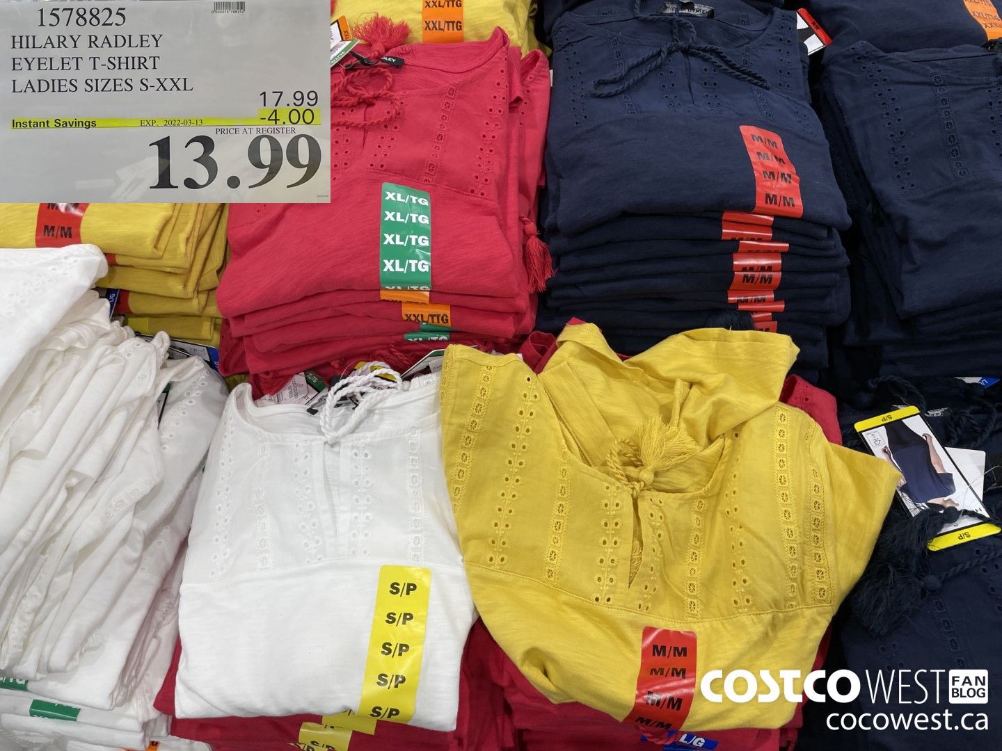 1578825 HILARY RADLEY EYELET T-SHIRT LADIES SIZES S-XXL ($4.00 INSTANT SAVINGS EXPIRES ON 2022-03-13) $13.99