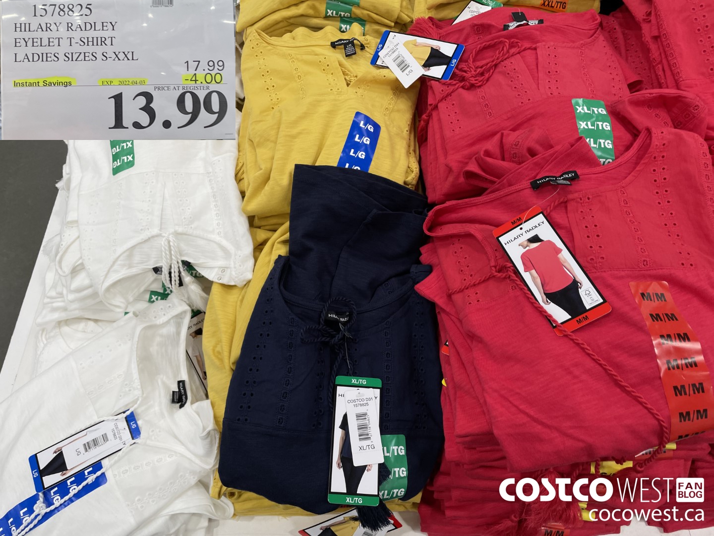 1578825 HILARY RADLEY EYELET T-SHIRT LADIES SIZES S-XXL ($4.00 INSTANT SAVINGS EXPIRES ON 2022-04-03) $13.99