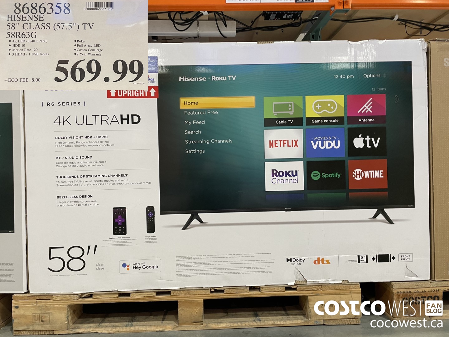 8686358 HISENSE 58” CLASS (57.5