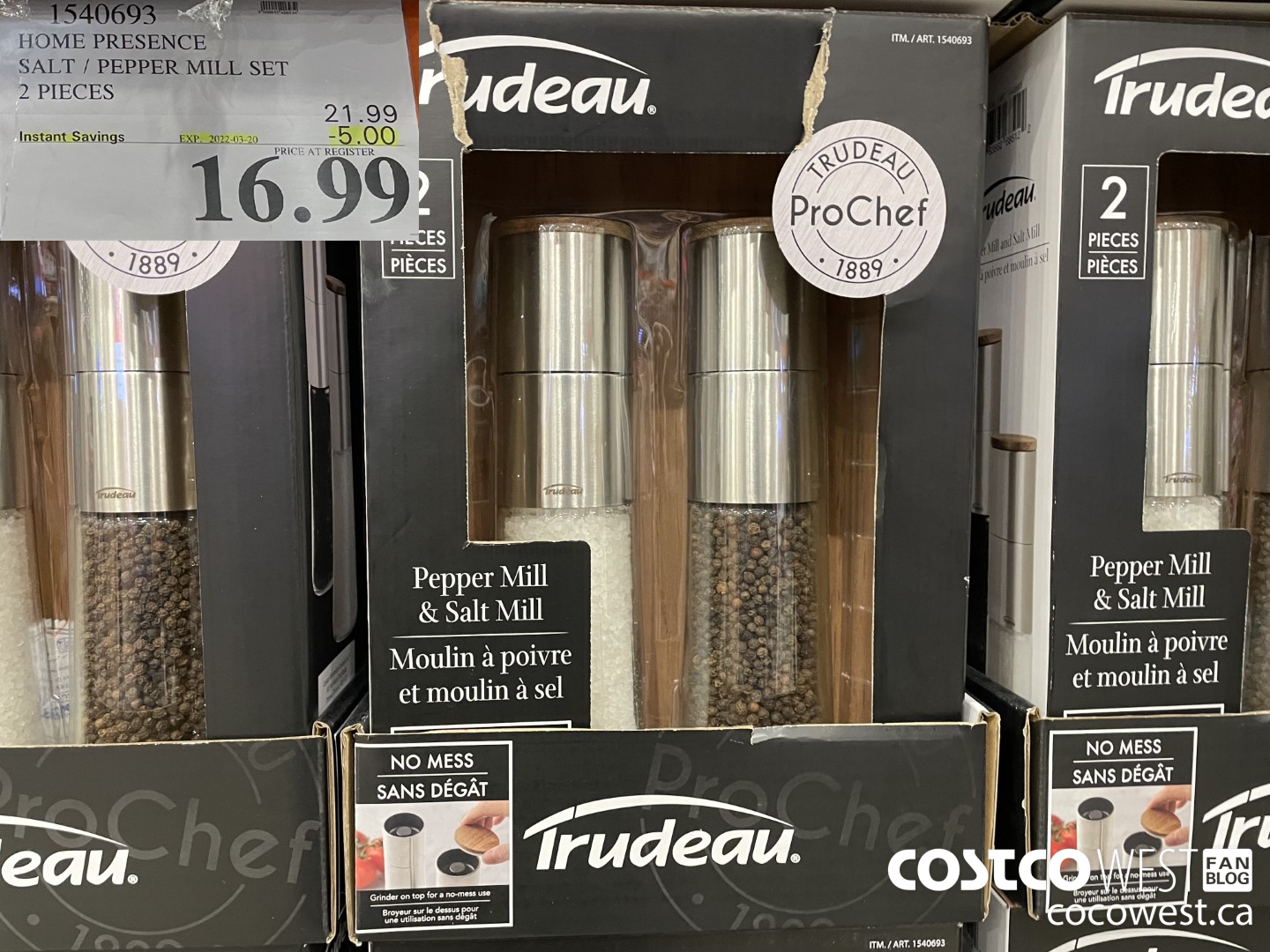 1540693 HOME PRESENCE SALT / PEPPER MILL SET 2 PIECES ($5.00 INSTANT SAVINGS EXPIRES ON 2022-03-20) $16.99