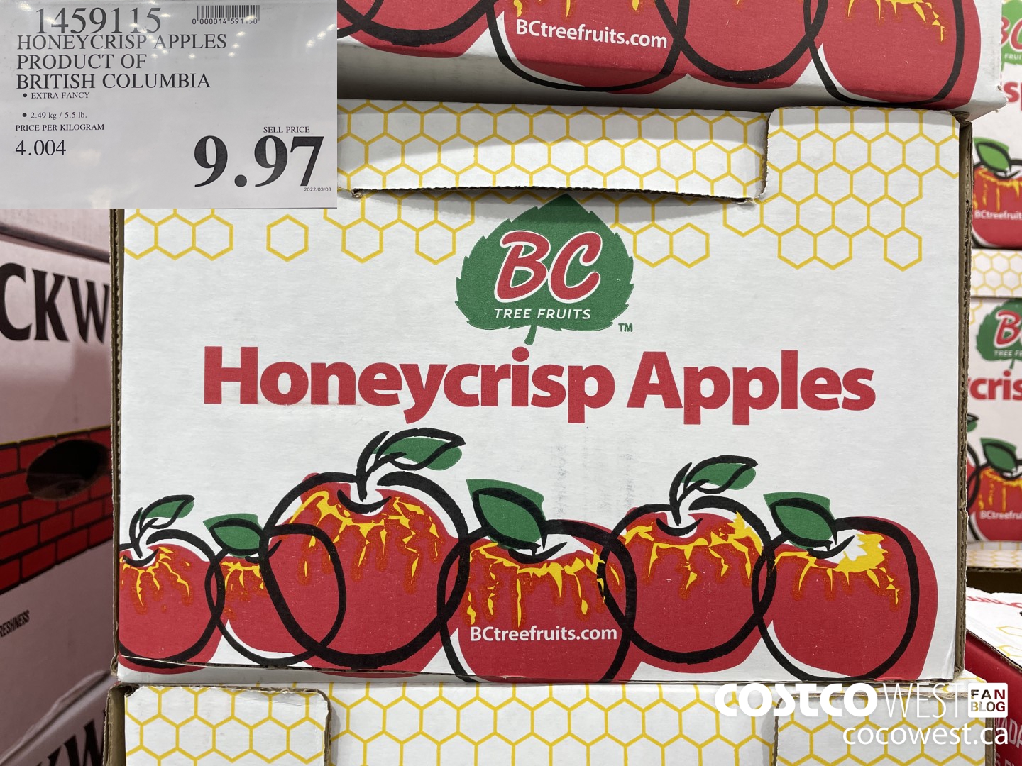 1459115 HONEYCRISP APPLES PRODUCT OF CANADA CANADA EXTRA FANCY $9.97