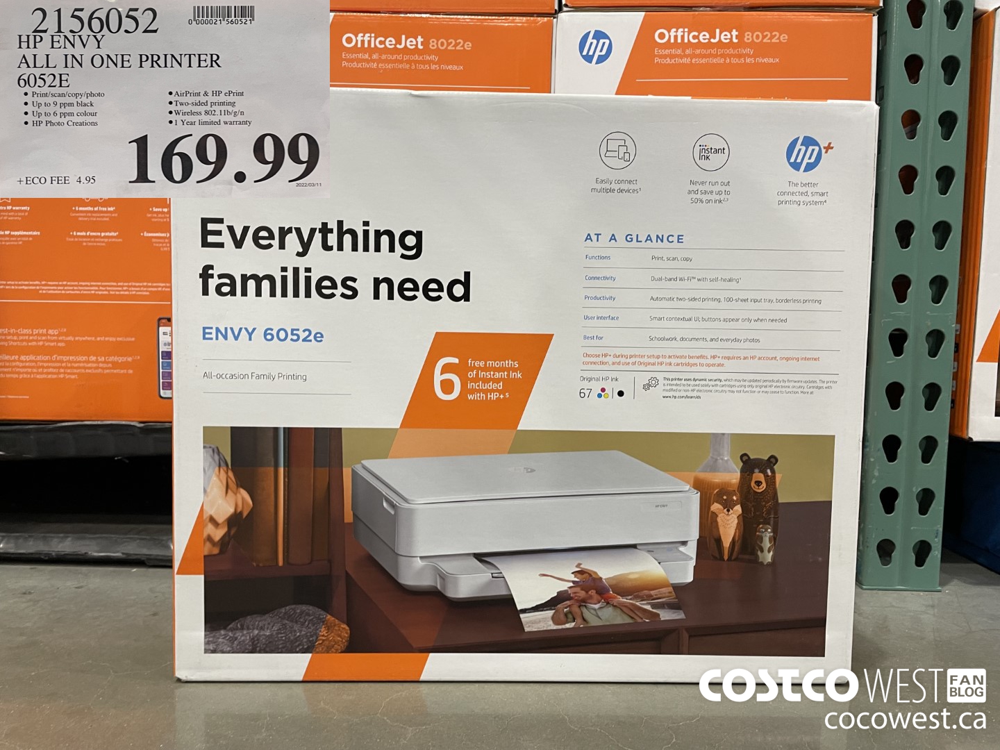 2156052 HP ENVY ALL IN ONE PRINTER 6052E  $169.99