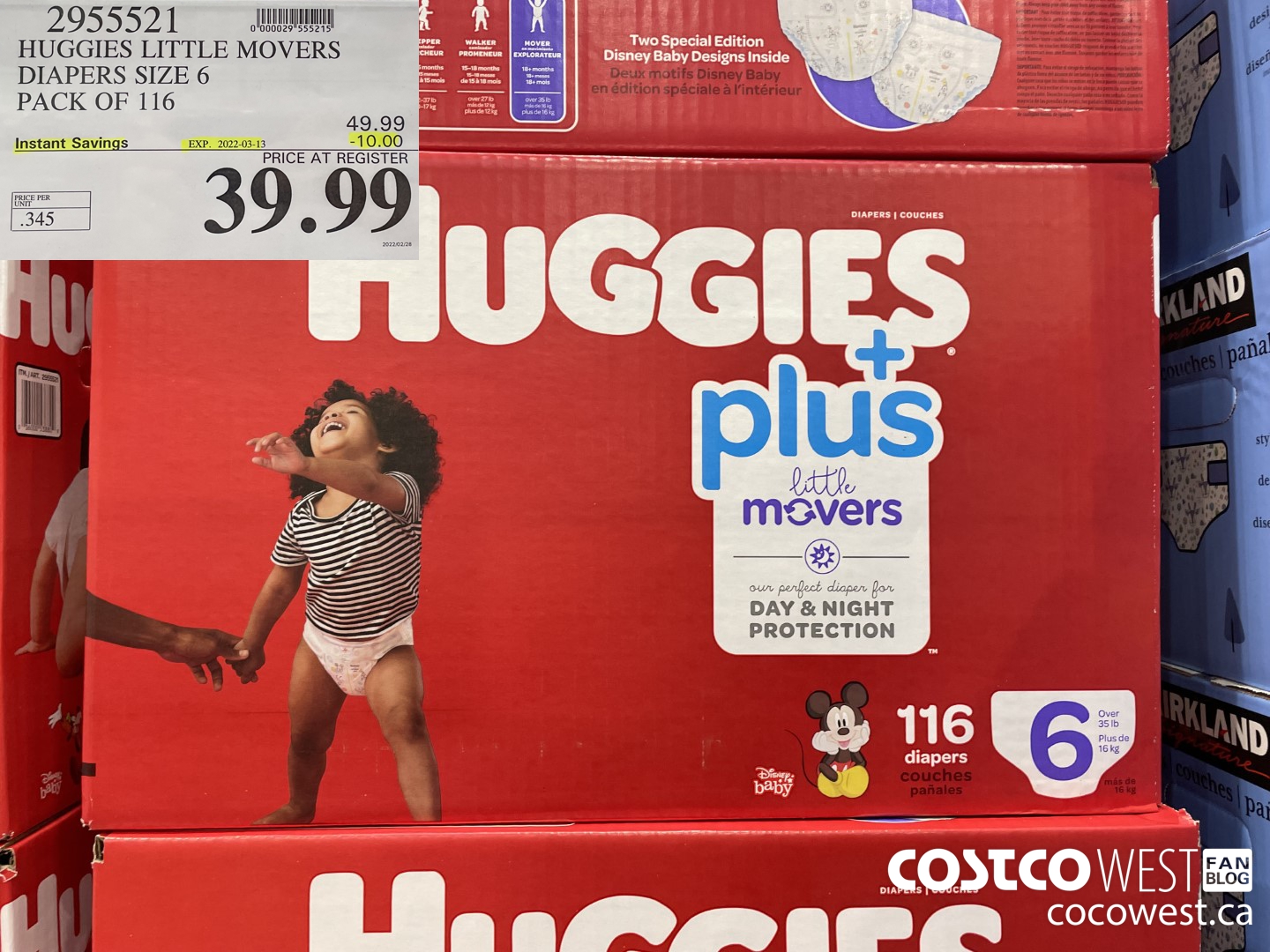 2955521 HUGGIES LITTLE MOVERS DIAPERS SIZE 6 PACK OF 116 ($10.00 INSTANT SAVINGS EXPIRES ON 2022-03-13) $39.99