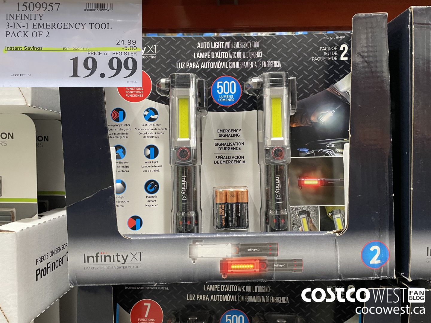 1509957 INFINITY 3-IN-1 EMERGENCY TOOL PACK OF 2 ($5.00 INSTANT SAVINGS EXPIRES ON 2022-03-13) $19.99