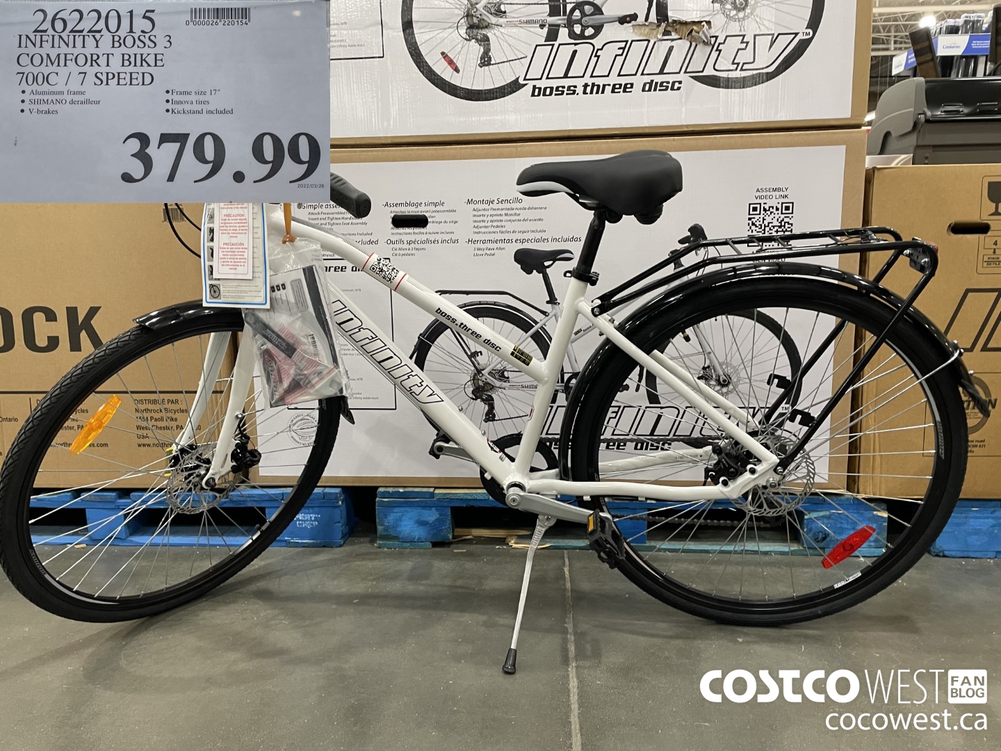 2622015 INFINITY BOSS 3 COMFORT BIKE 700C / 7 SPEED $379.99