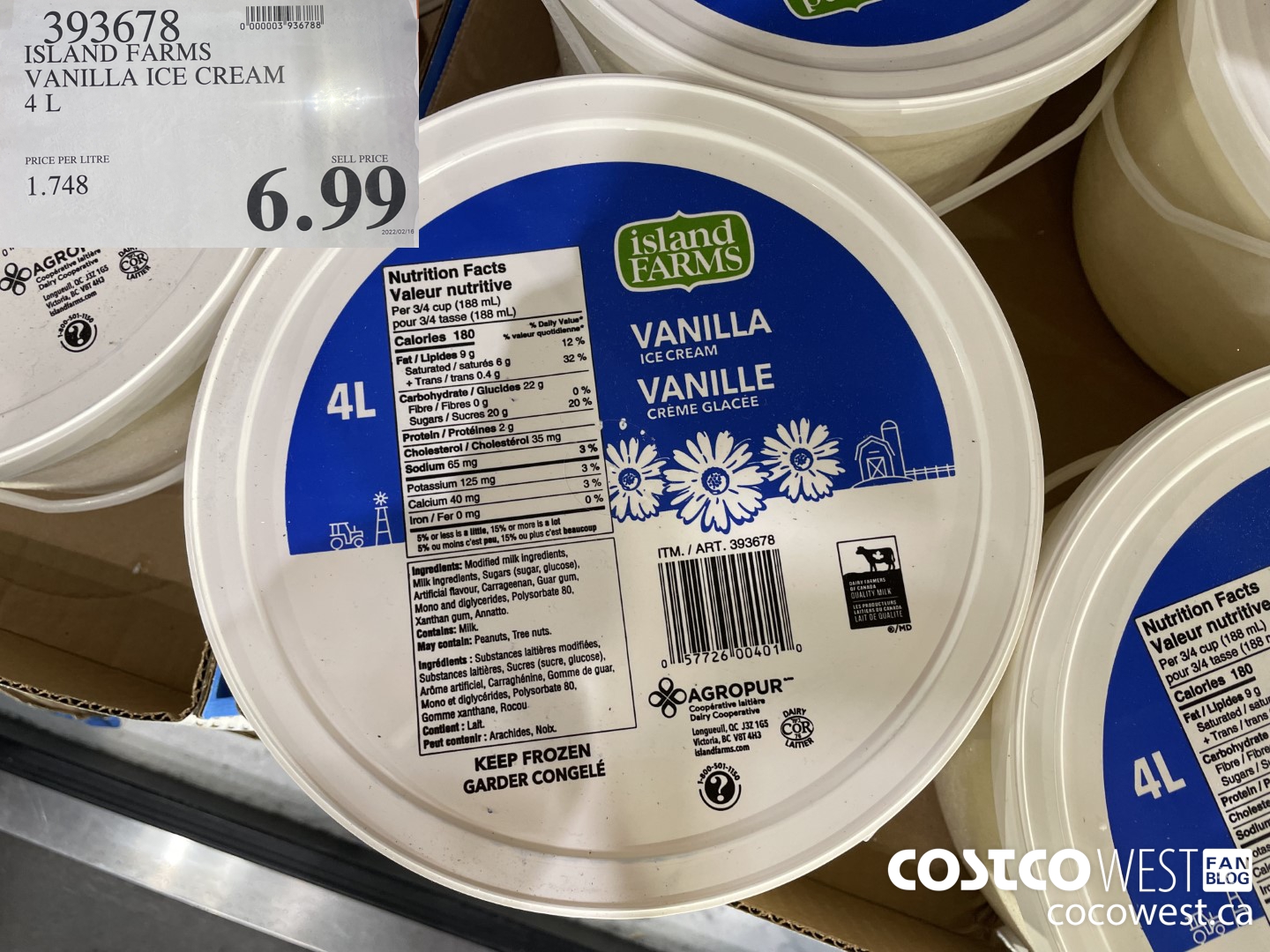 393678 ISLAND FARMS VANILLA ICE CREAM 4L $6.99