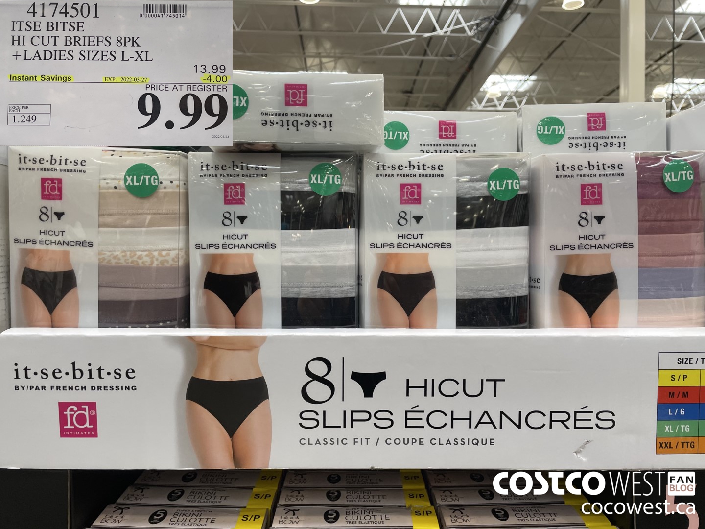 4174501 ITSE BITSE HI CUT BRIEFS 8PK LADIES SIZES S-XXL ($4.00 INSTANT SAVINGS EXPIRES ON 2022-03-27) $9.99