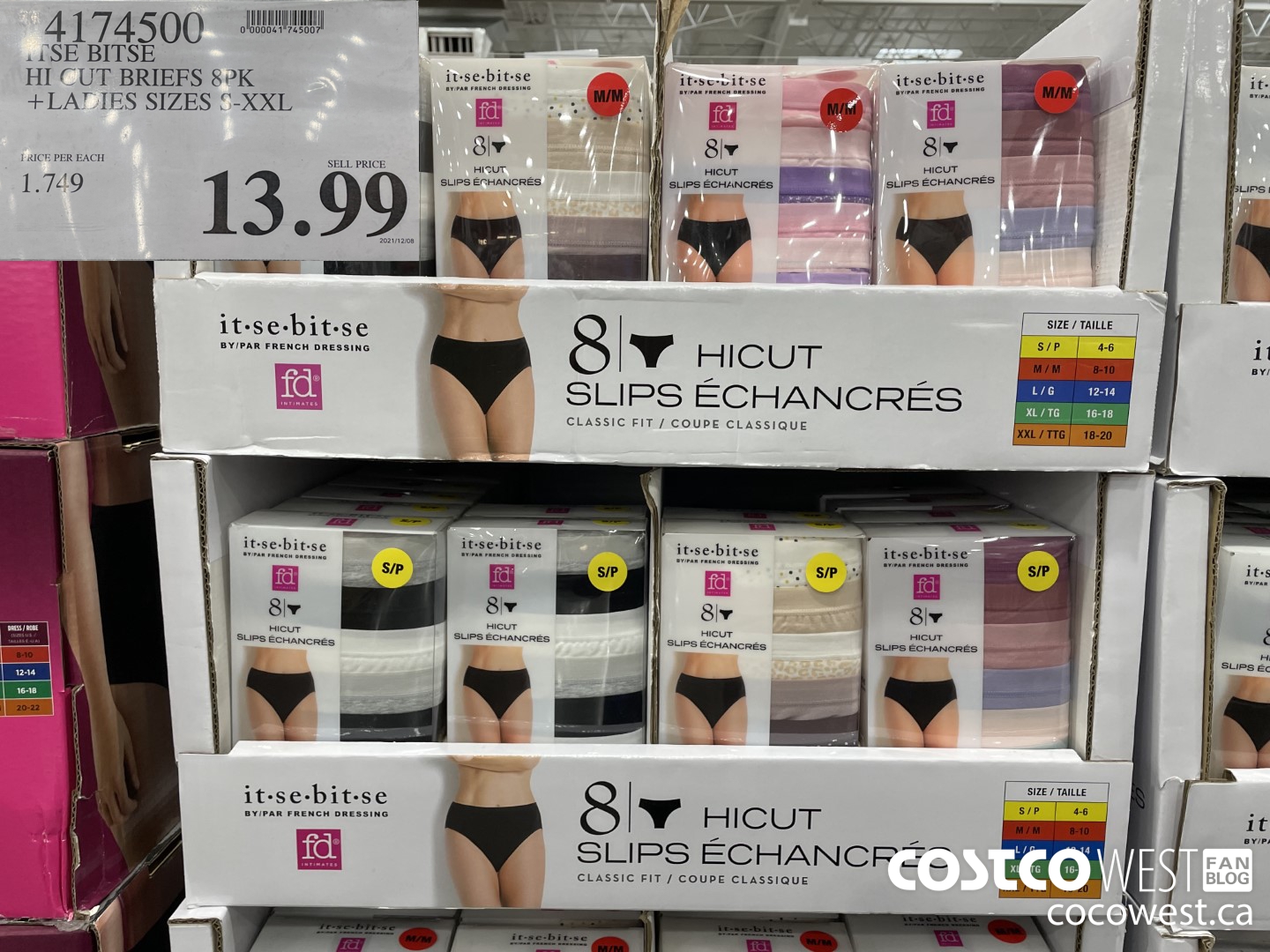 4174500 ITSE BITSE HI CUT BRIEFS 8PK LADIES SIZES S-XXL $13.99