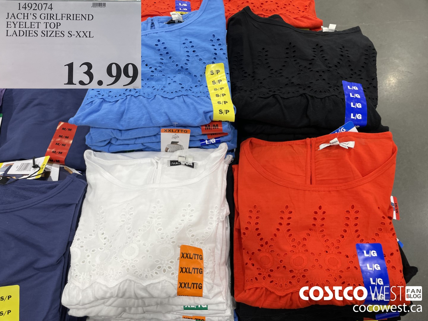 1492074 JACH'S GIRLFRIEND EYELET TOP LADIES SIZES S-XXL $13.99