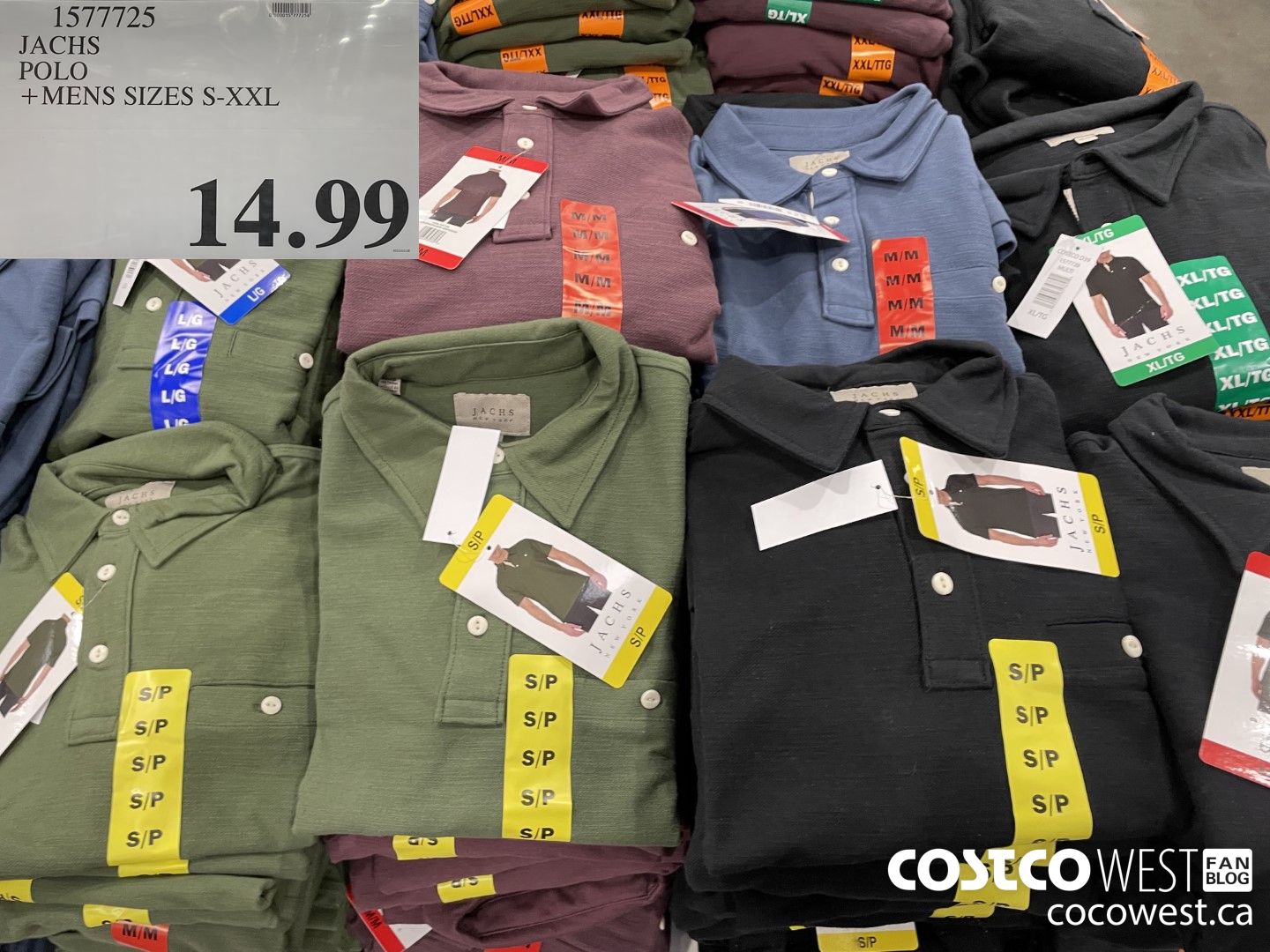 1577725 JACHS POLO MENS SIZES S-XXL $14.99