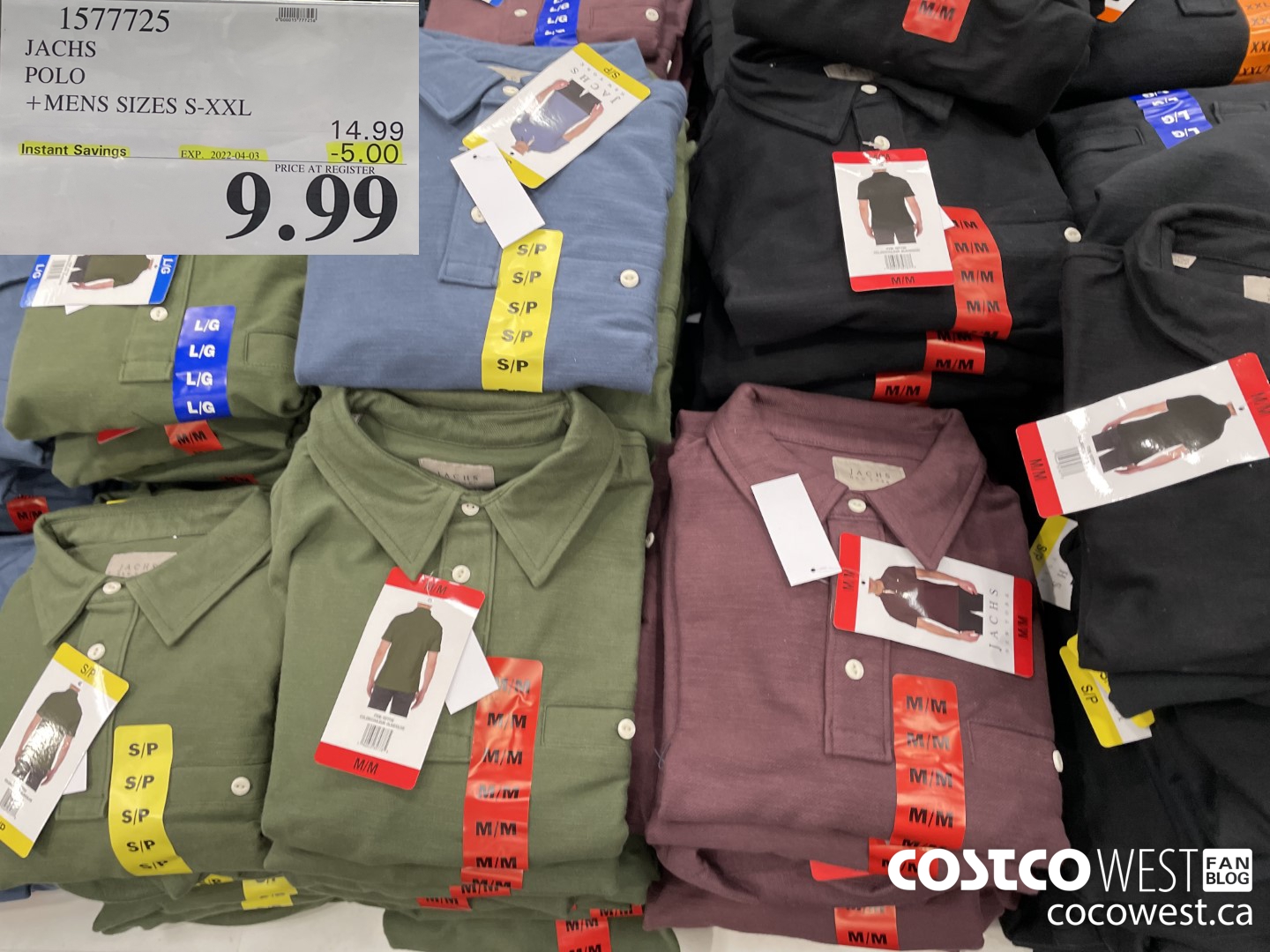 1577725 JACHS POLO MENS SIZES S-XXL ($5.00 INSTANT SAVINGS EXPIRES ON 2022-04-03) $9.99