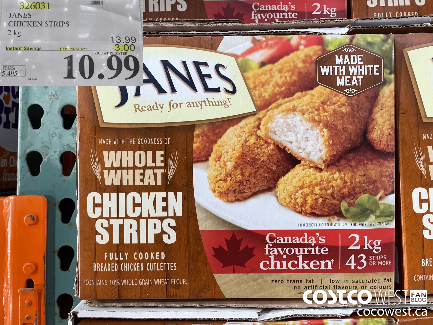 326031 JANES CHICKEN STRIPS 2 kg ($3.00 INSTANT SAVINGS EXPIRES ON 2021-03-27) $10.99