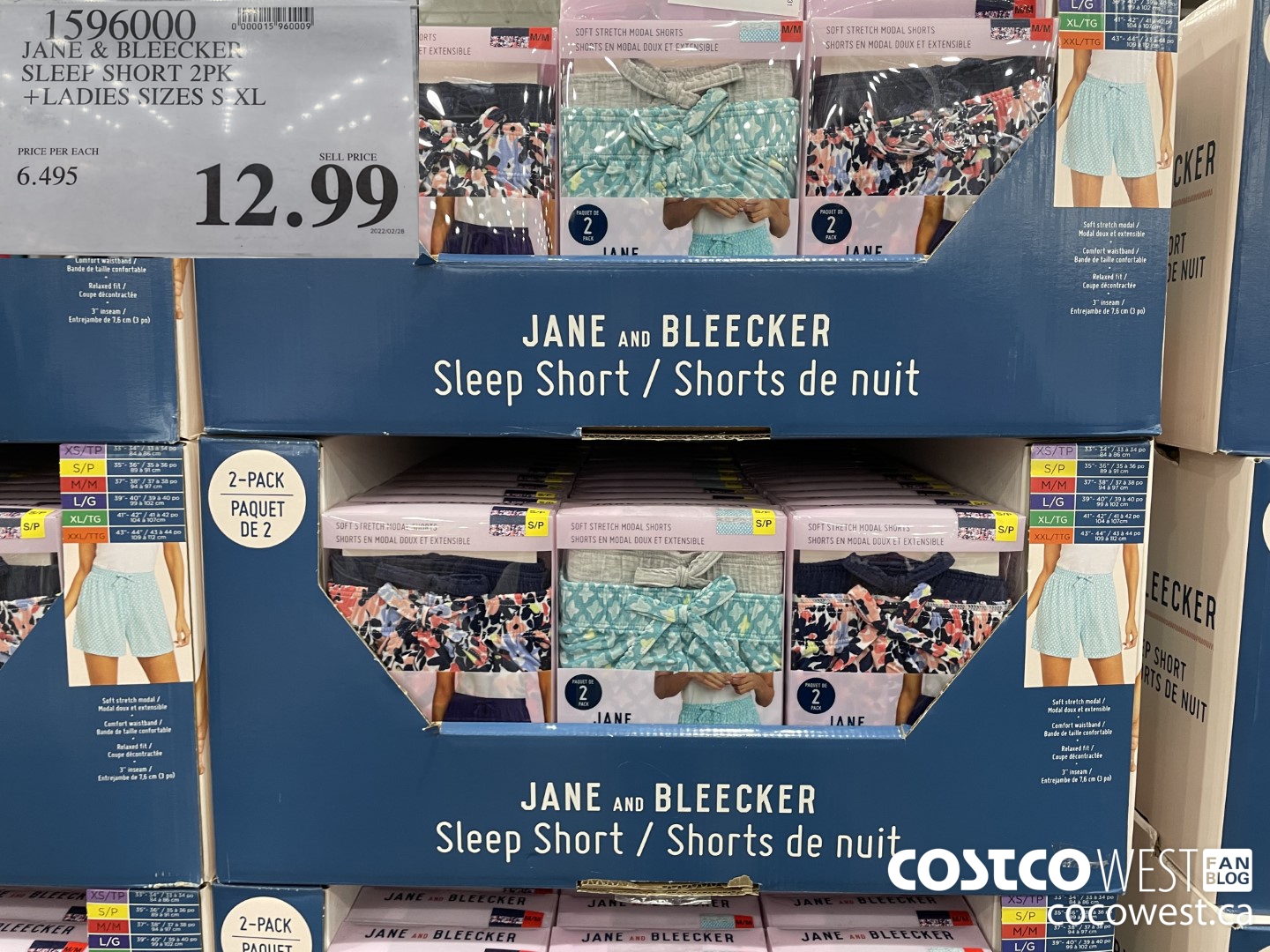 1596000 JANE & BLEECKER SLEEF SHORT 2PK LADIES SIZES S - XL $12.99