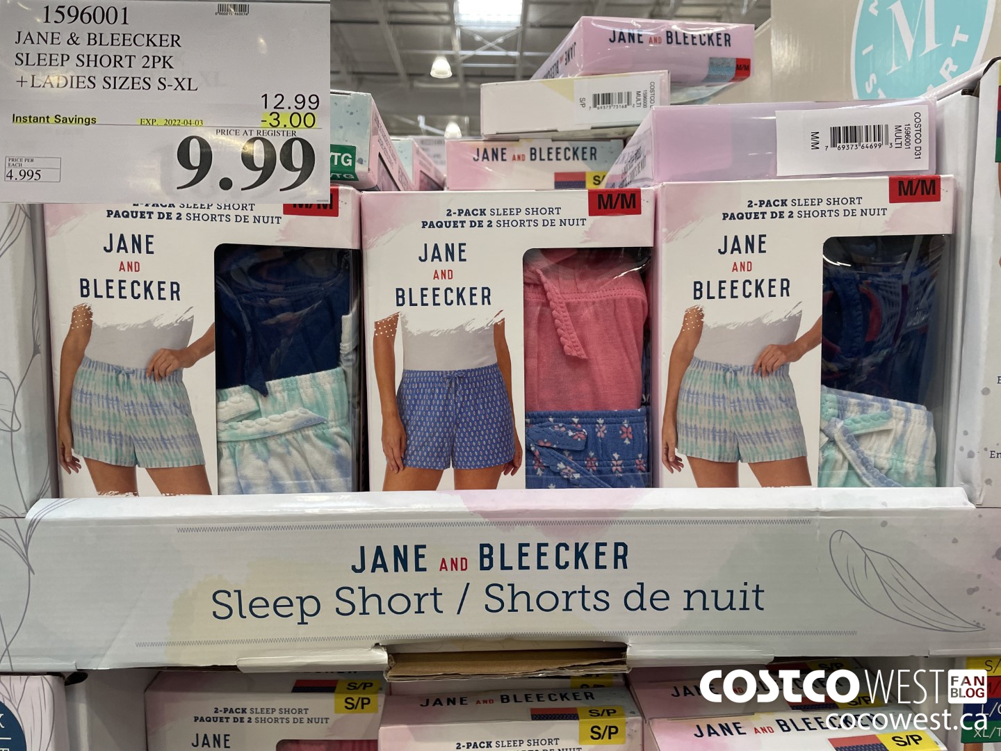 1596001 JANE & BLEECKER SLEEP SHORT 2PK LADIES SIZES S-XL  ($3.00 INSTANT SAVINGS EXPIRES ON 2022-04-03) $9.99