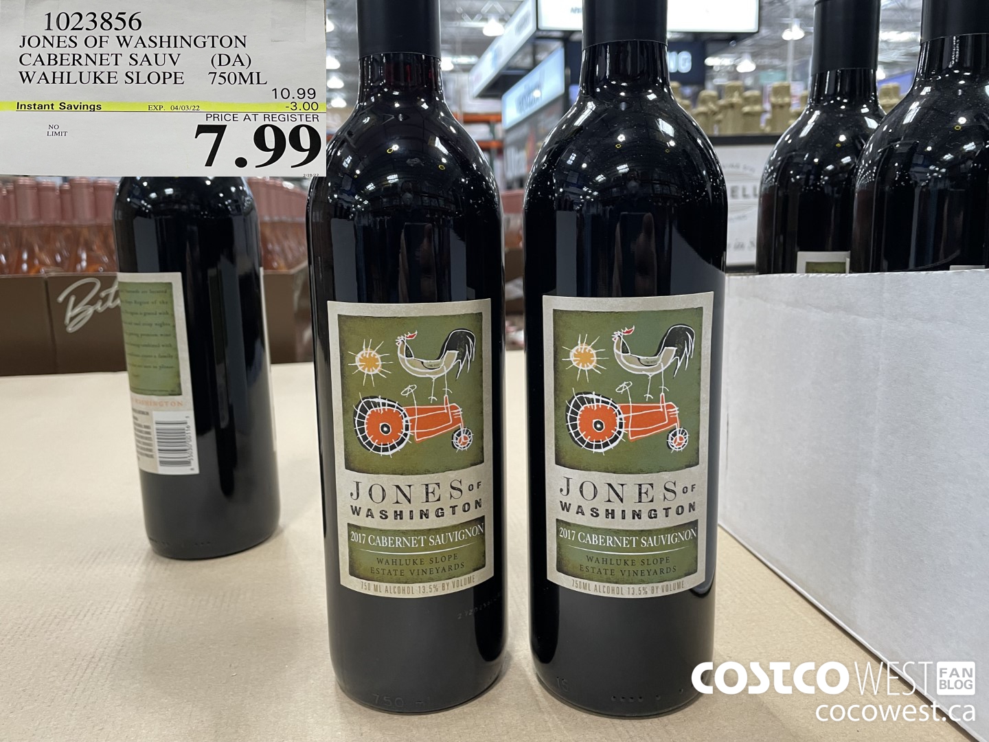 1023856 JONES OF WASHINGTON CABERNET SAUV (DA) WAHLUKE SLOPE 750ML ($3.00 INSTANT SAVINGS EXPIRES ON 2022-04-03) $7.99