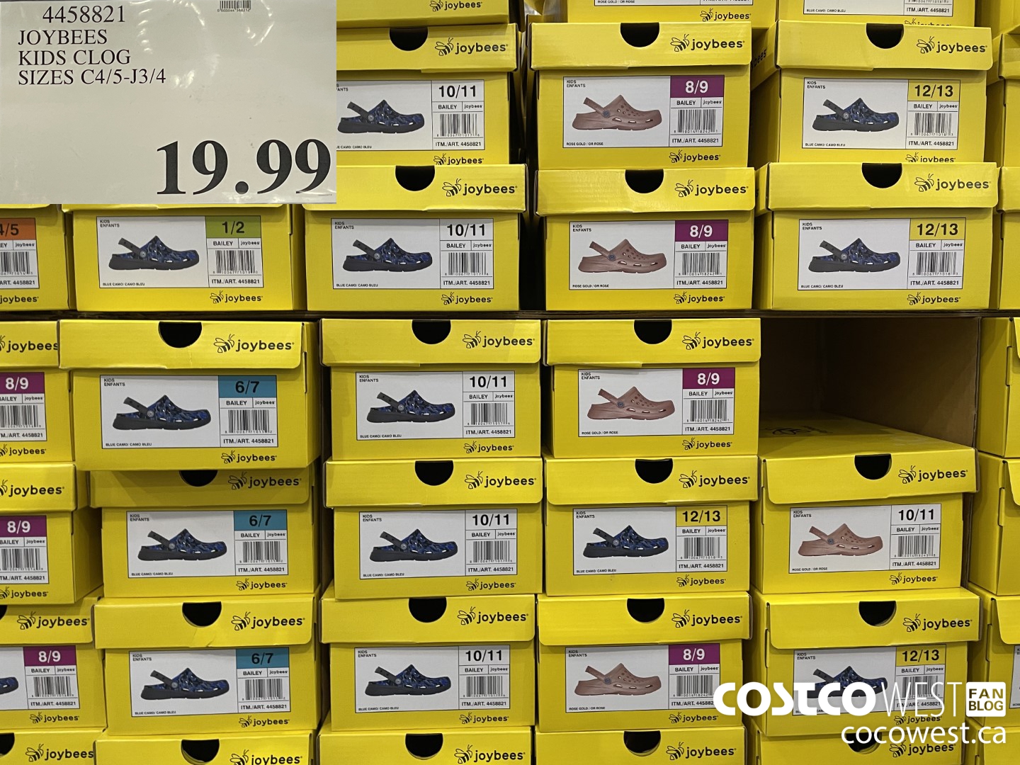 4458821 JOYBEES KIDS CLOG SIZES C4/5-J3/4  $19.99