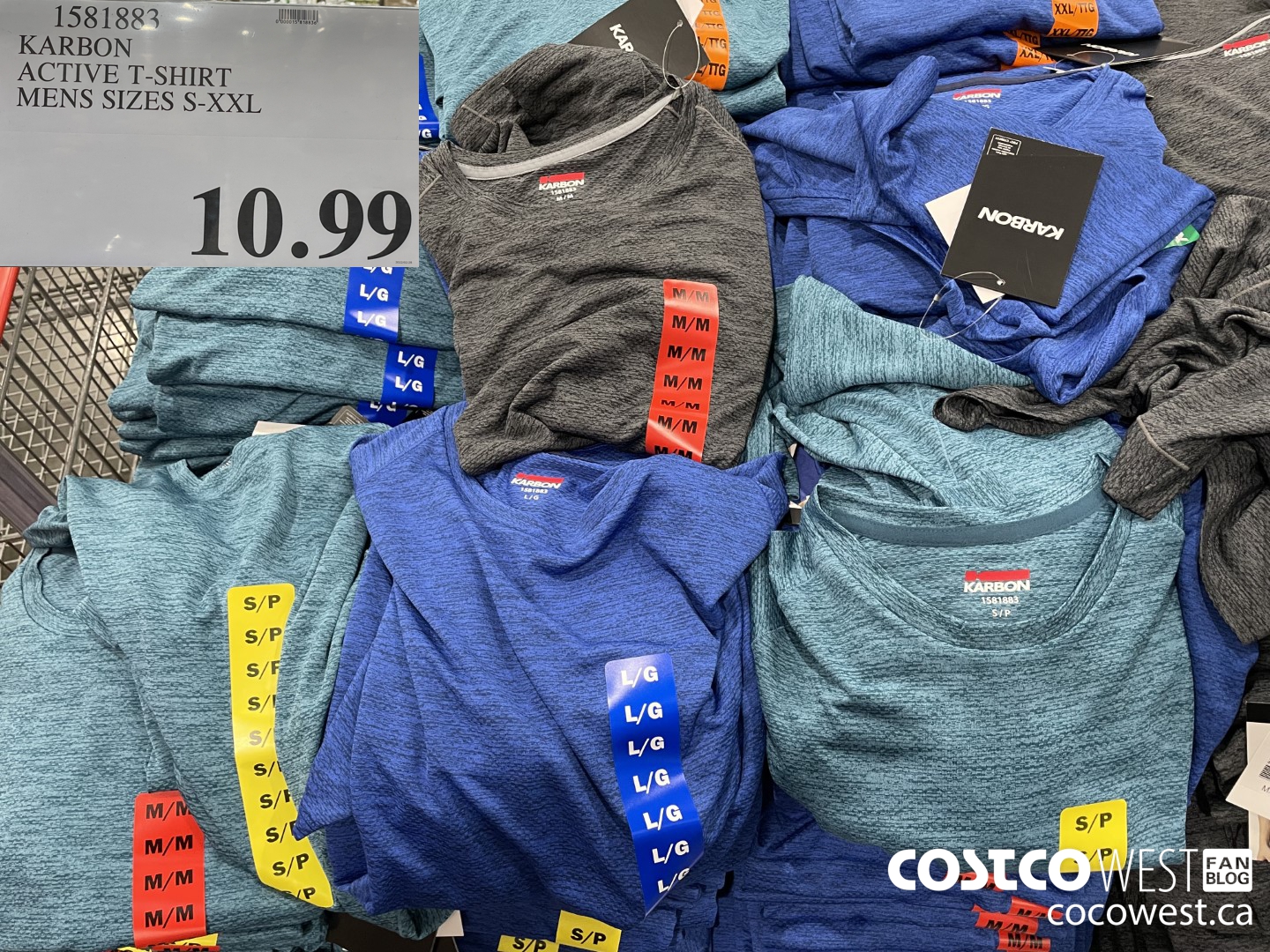 1581883 KARBON ACTIVE T-SHIRT MENS SIZES S-XXL $10.99