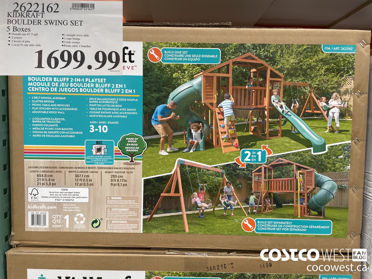 2622162 KIDKRAFT BOULDER SWING SET 5 Boxes  $1699.99