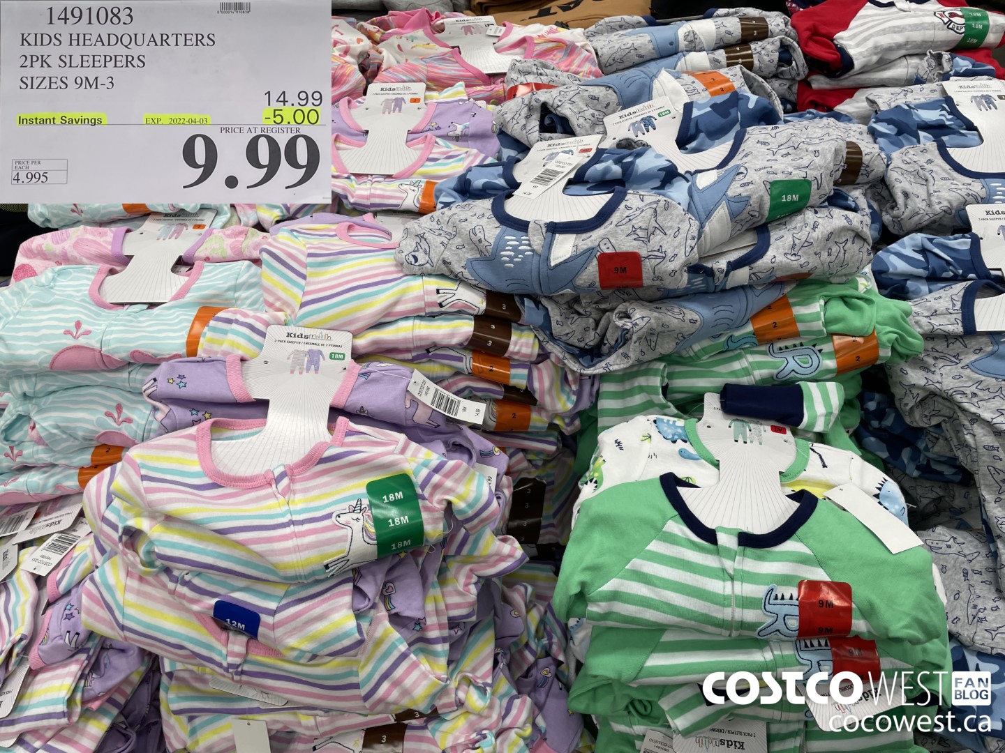 1491083 KIDS HEADQUARTERS 2PK SLEEPERS SIZES 9M-3 ($5.00 INSTANT SAVINGS EXPIRES ON 2022-04-03) $9.99